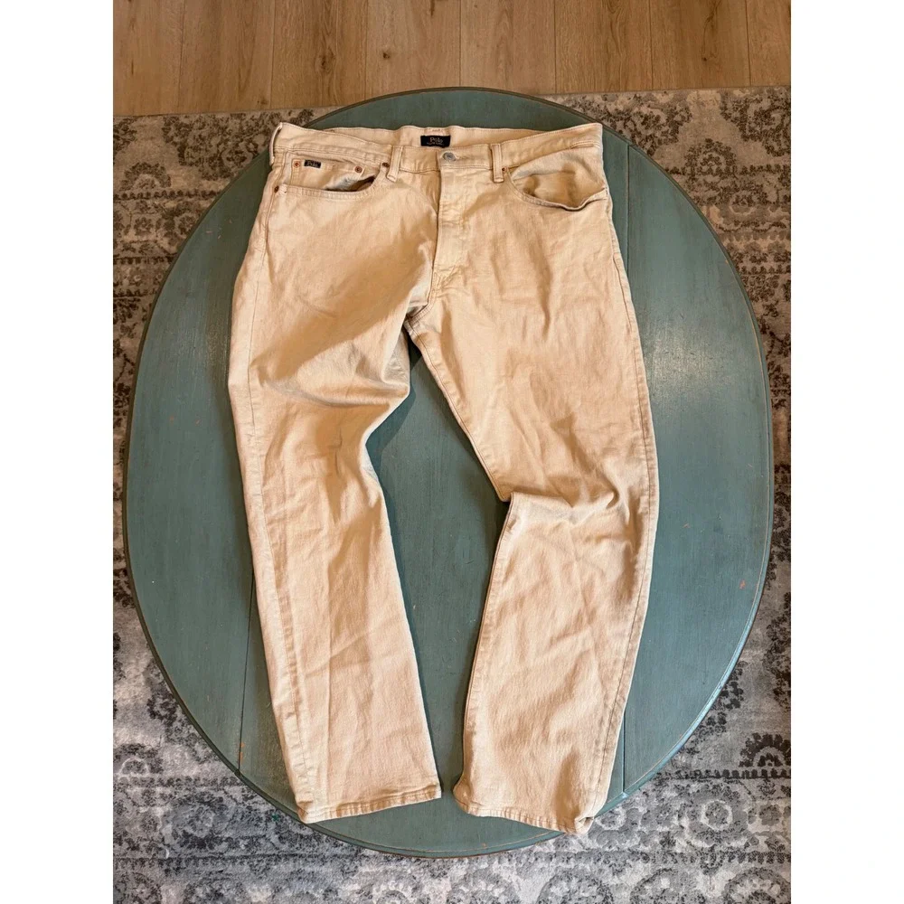 Polo Ralph Lauren Sullivan Slim Jeans Mens 36x30 Tan Khaki Stretch Denim Pants